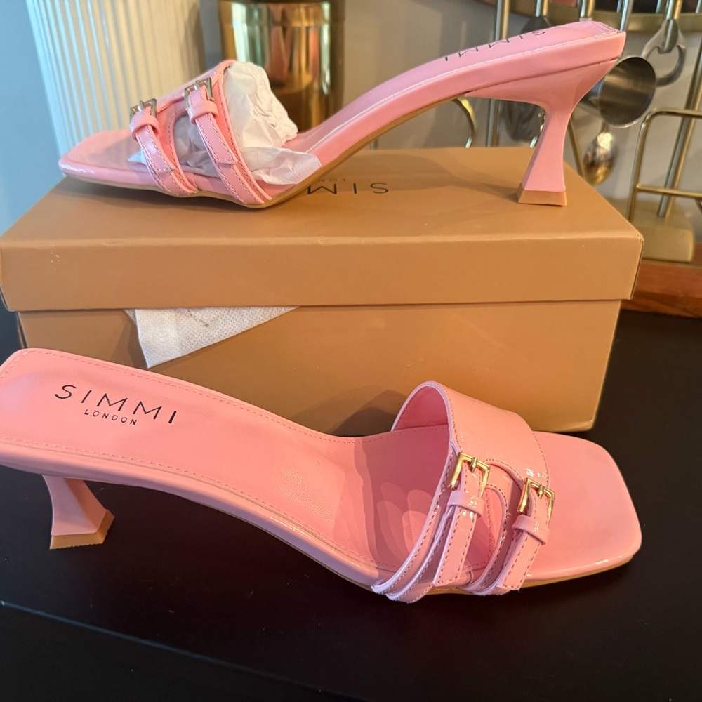 Pink Women's Heeled Mules